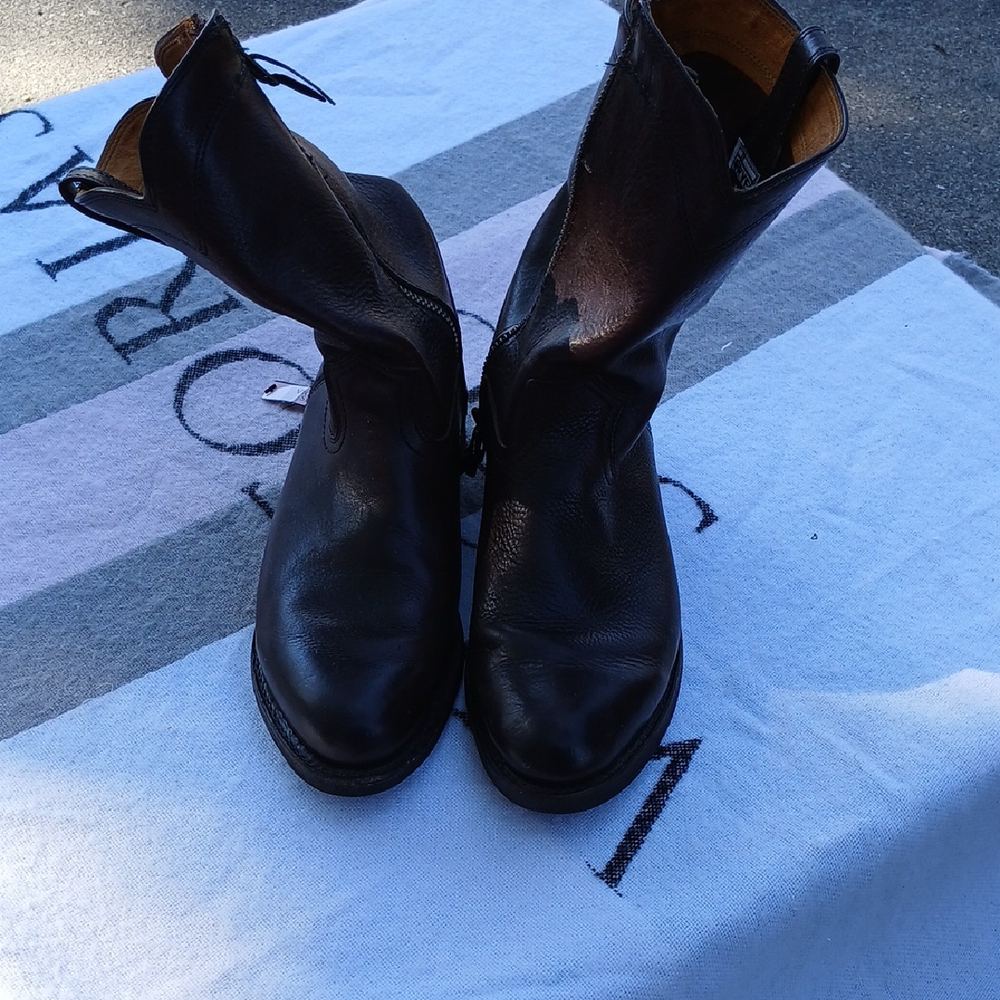Frye Dark Leather Ankle Boots